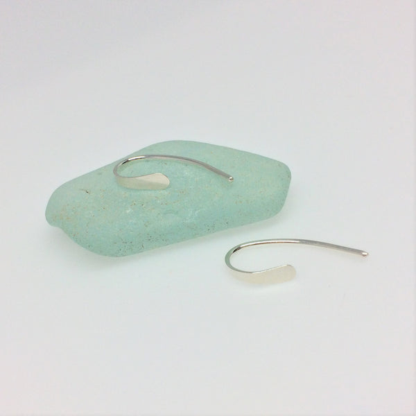 Tiny Silver Crescent Open Hoops