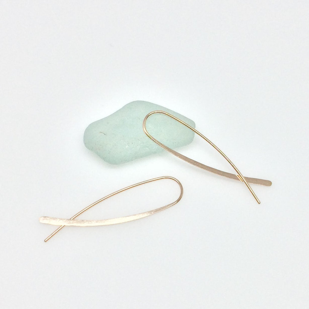 Rose Gold Crossover Open Hoops