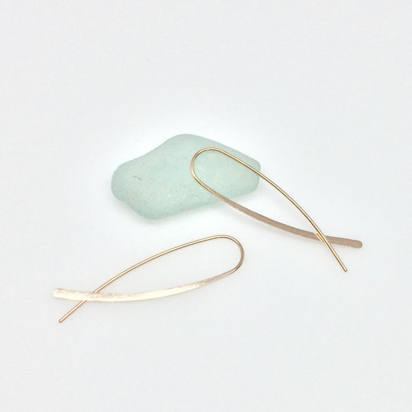 Rose Gold Crossover Open Hoops