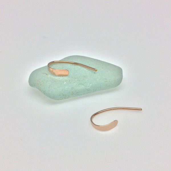 Tiny Rose Gold Crescent Open Hoops