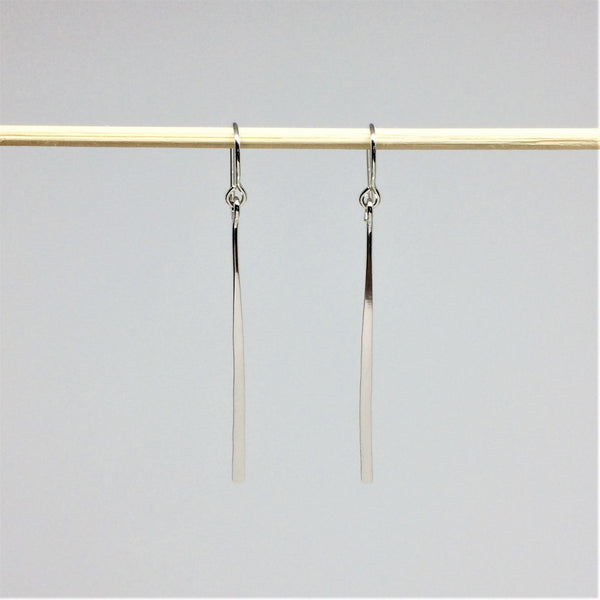 Long Silver Line Earrings