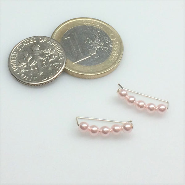 Pale Pink Pearl Sweep Ear Climbers