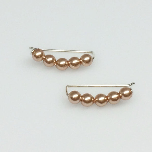 Rose Gold Pearl Ear Climber