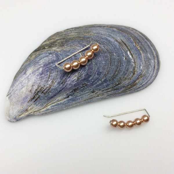 Rose Gold Pearl Ear Climber