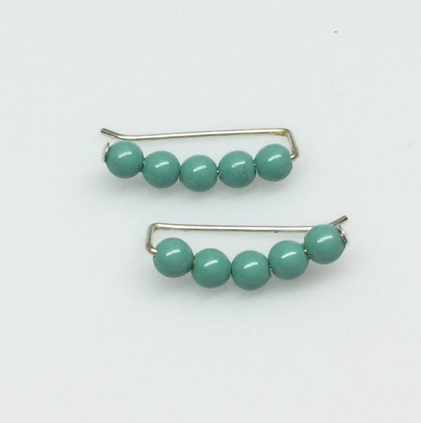 Jade Pearl Sweep Ear Climbers