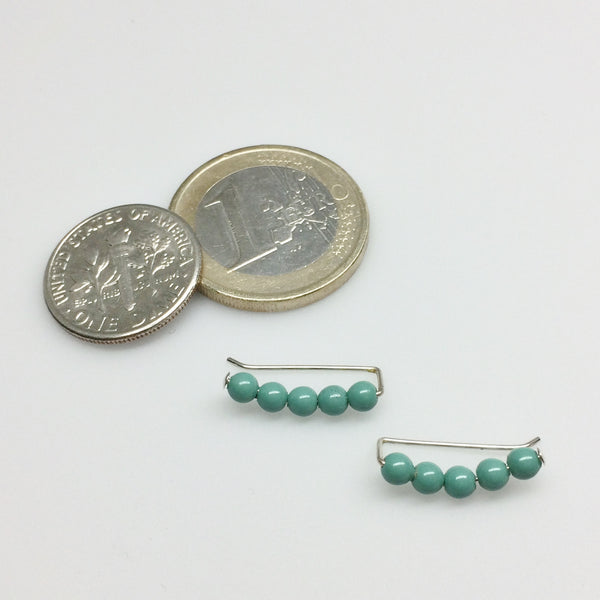 Jade Pearl Sweep Ear Climbers