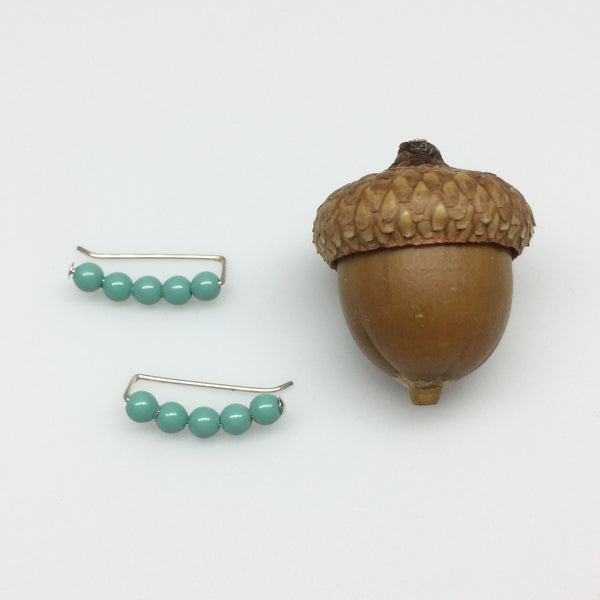 Jade Pearl Sweep Ear Climbers