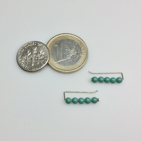 Straight Jade Pearl Ear Climbers
