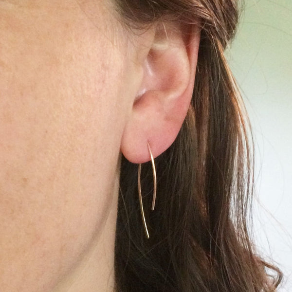 Rose Gold Marquise Open Hoop Earrings