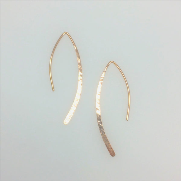 Gold Marquise Open Hoop Earrings