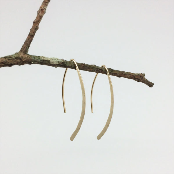Gold Marquise Open Hoop Earrings