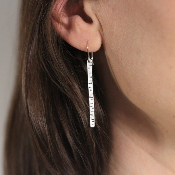 Birch Bark Line Earrings