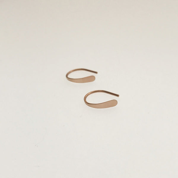 Tiny 14k Rose Gold Open Hoops