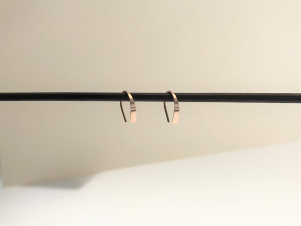 Tiny 14k Rose Gold Open Hoops