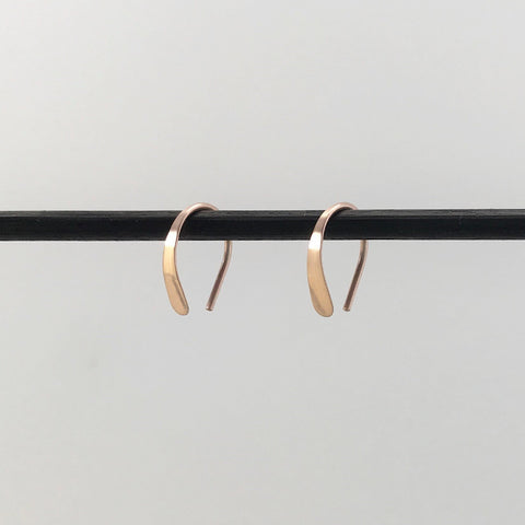 Tiny 14k Rose Gold Open Hoops