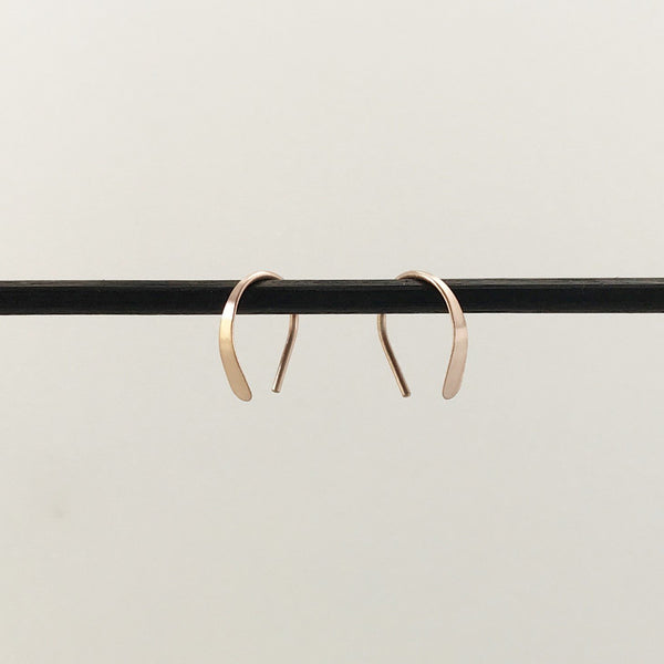 Tiny 14k Rose Gold Open Hoops