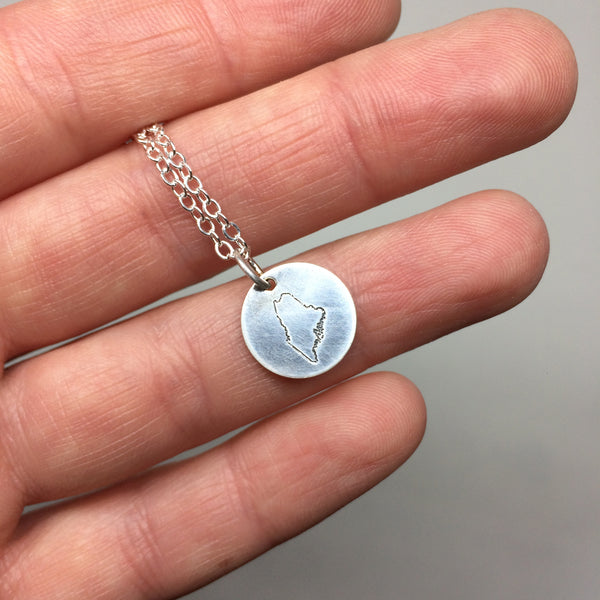 Hand Stamped Maine Charm Necklace - Squirrel's Nest Jewelry - 4