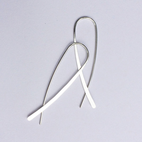 Silver Crossover Open Hoops - Squirrel's Nest Jewelry - 1
