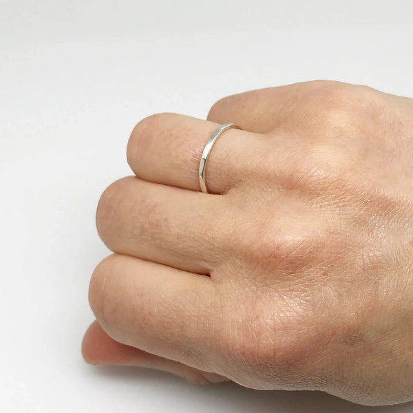 Super Skinny Hammered Sterling Silver Ring