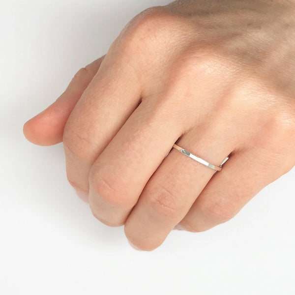 Super Skinny Hammered Sterling Silver Ring