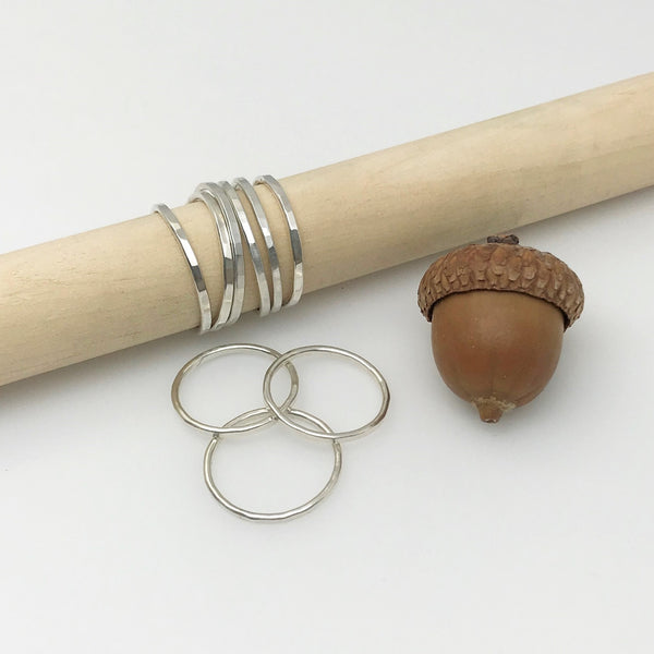Super Skinny Hammered Sterling Silver Ring