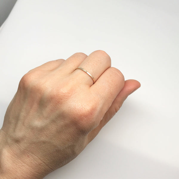 Super Skinny Hammered Gold Ring