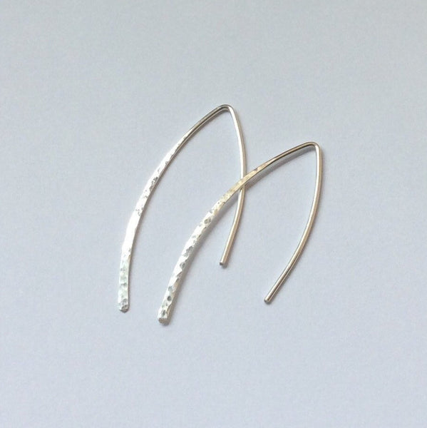 Sterling Silver Marquise Open Hoop Earrings - Squirrel's Nest Jewelry - 1