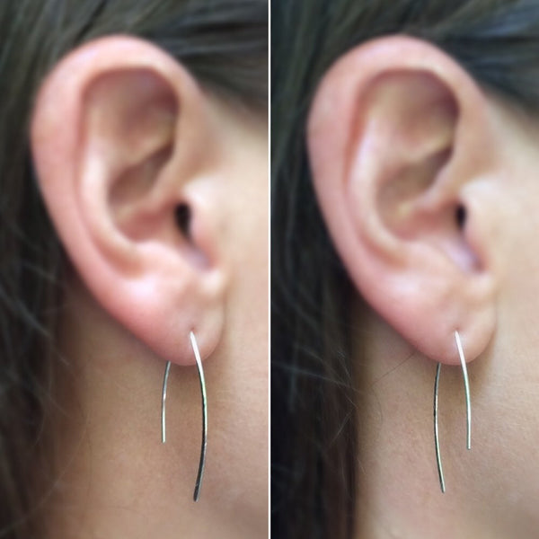 Sterling Silver Marquise Open Hoop Earrings - Squirrel's Nest Jewelry - 3