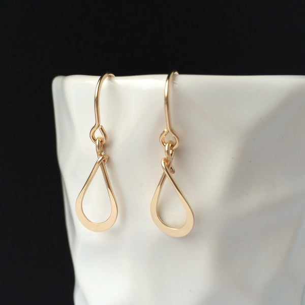 Tiny Gold Teardrop Earring - Squirrel's Nest Jewelry - 1