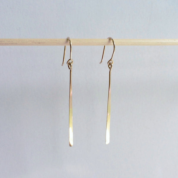 Long Gold Line Earrings - Squirrel's Nest Jewelry - 1