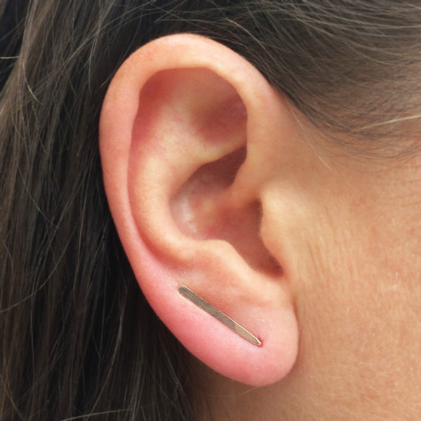 Rose Gold Smooth Straight Ear Climber