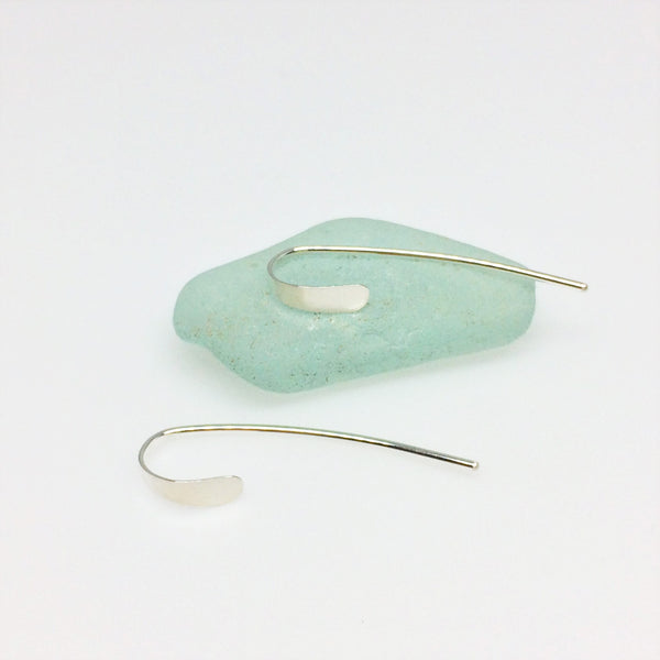 Small Silver Crescent Open Hoops