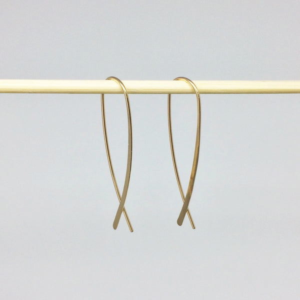 Gold Crossover Open Hoops