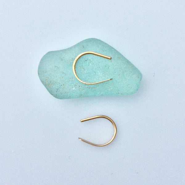 Tiny 14k Gold Open Hoops