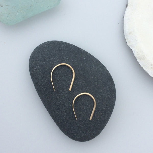 Tiny 14k Gold Open Hoops