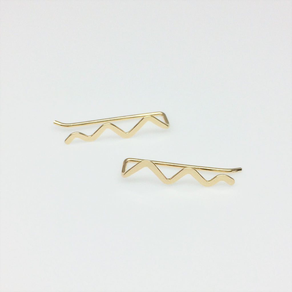 Gold Scribble Ear Climber – Squirrel's Nest Jewelry