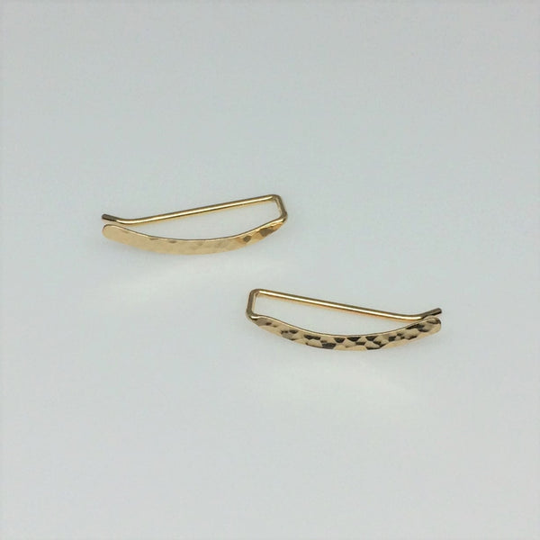 Gold Hammered Sweep Ear Climber