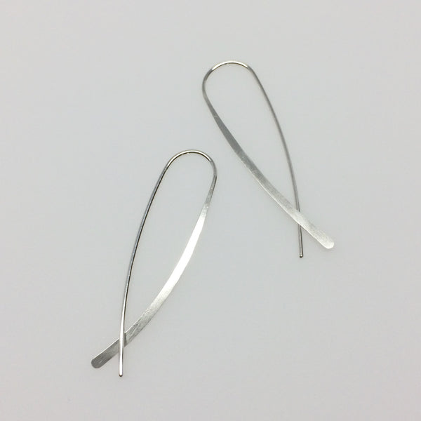 Silver Crossover Open Hoops