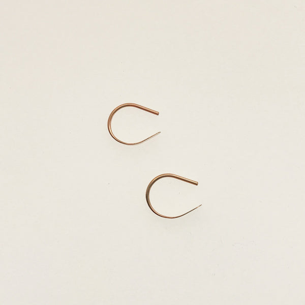 Tiny 14k Rose Gold Open Hoops