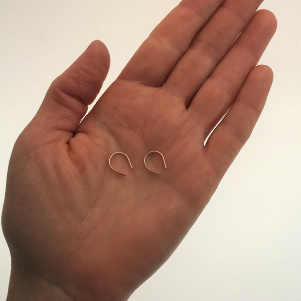 Tiny 14k Rose Gold Open Hoops