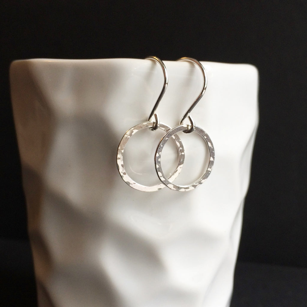 Small Circle Drop Hoops - Squirrel's Nest Jewelry - 1